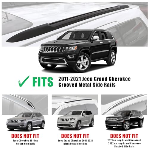 Roof Rack Cross Bars Compatible with 2011-2021 Grand Cherokee with Grooved Side Rails, Luggage Carrier CrossBars for Rooftop Cargo Luggage Kayak Bicycles Canoe with Grooved Side Rails by FLYCLE - Image 2