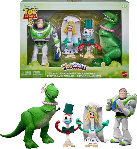 Mattel Disney and Pixar Toy Story 5 What is a Wedding? 4 Figure Pack with Accessories Playscale Story Pack
