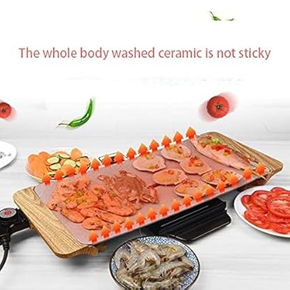 Elektrogrill Regelbarer Tischgrill Thermostat Antihaftbeschichtete Grillplatte Grill Teppanyaki Abnehmbares Kabel… – Bild 3