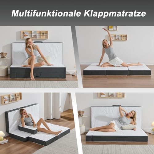 Twirest Klappmatratze 4-teilig, 90 x 200 x 15 cm Faltmatratze – Ansicht 5