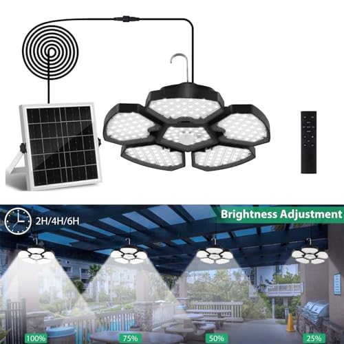Iluminación solar para garaje sin cables con detector de movimiento y lámpara 156 LED 2