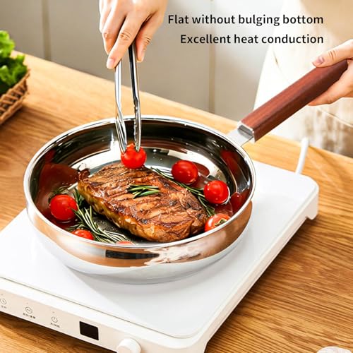 Wok de acero inoxidable 316L con mango de madera y tapa miniatura 4