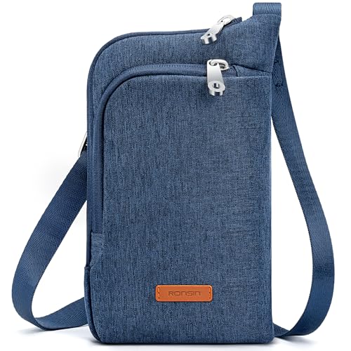 Image of RONSIN Small Anti Theft Crossbody Bags for Women Nylon Cell Phone Purses RFID Blocking Travel Purse with Locking Zipper