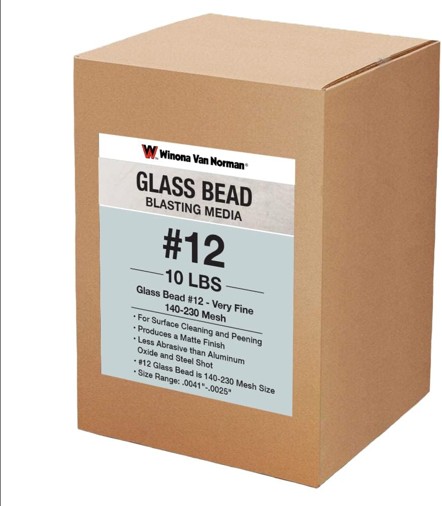 Glass Bead #12 Sand Blasting Media - Ultra-Fine Size - #13 Subsitute - 140-230 Mesh for Sandblasting (10lbs)
