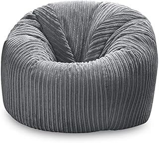Jumbo Cord Beanbag Chair, Large Bean Bags in Plush Jumbo Cord, Great as Beanbag Lounger, Jumbo Cord Beanbags Recliner (Caramel)