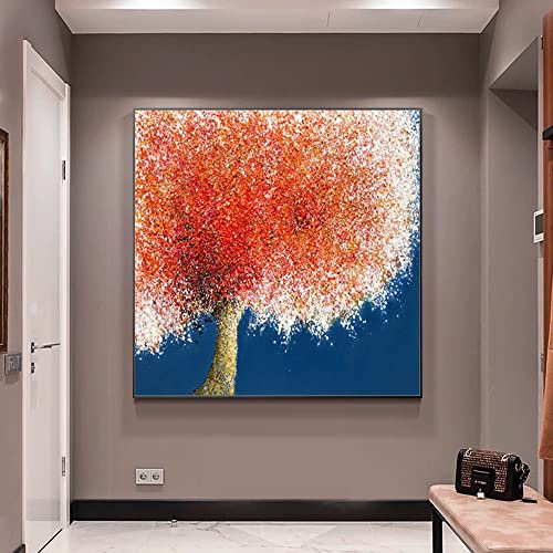Peinture à l'huile faite main texture 3D tableau de luxe bleu - 6