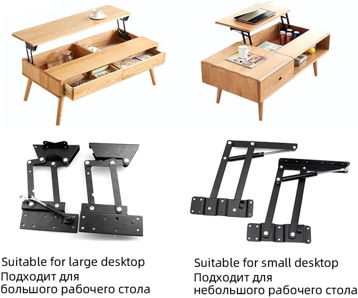2PCS Folding Table Hinge Hydraulic Fold Lift Up Top Mechanism Lifting Shelf For Coffee Computer Table Hinge Furniture Hardware - (Color: Hydraulic 130N)