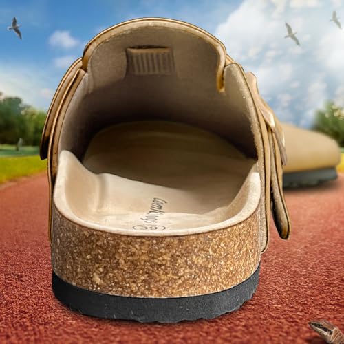 Image of BULLIANT Women Mules Clogs-Memory Foam Cushioned Cork Footbed-Fleece Lined | Unisex | Adjustable Fit | Memory Foam Cushioning | Wet-Resistant PU Shoes for Nurses & Housekeepers