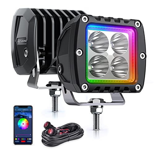 Mictuning S1 Rgbw Led Pods Light -3 Inch 18W Off Road Combo Driving Lights With Exclusive App Control For Offroad Truck Pickup Atv Utv Suv #TOP17