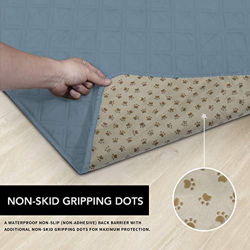 Tapis étanche chien lavable et antidérapant grand format bleu clair - 4