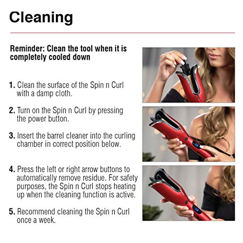 Chi Spin N Curl 1" Ceramic Rotating Curler In White, 1 Pound. Ideal For Shoulder-Length Hair Between 6-16” Inches. #TOP6
