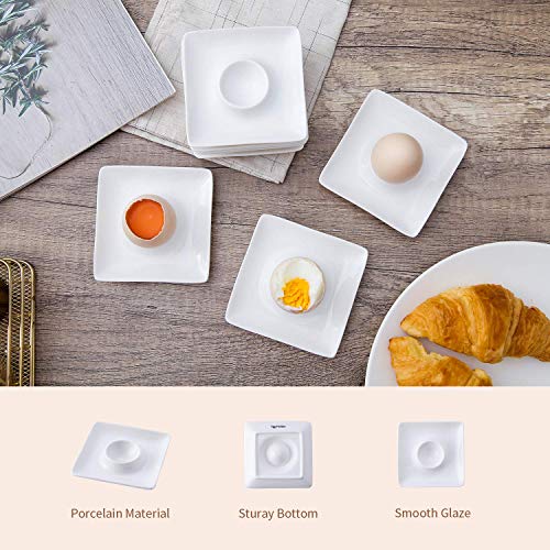Tamaykim Soft Boiled Egg Cups, White Ceramic Egg Cup Plates, Plat Egg Holders For Breakfast And Brunch, Sot Of 8 #TOP2