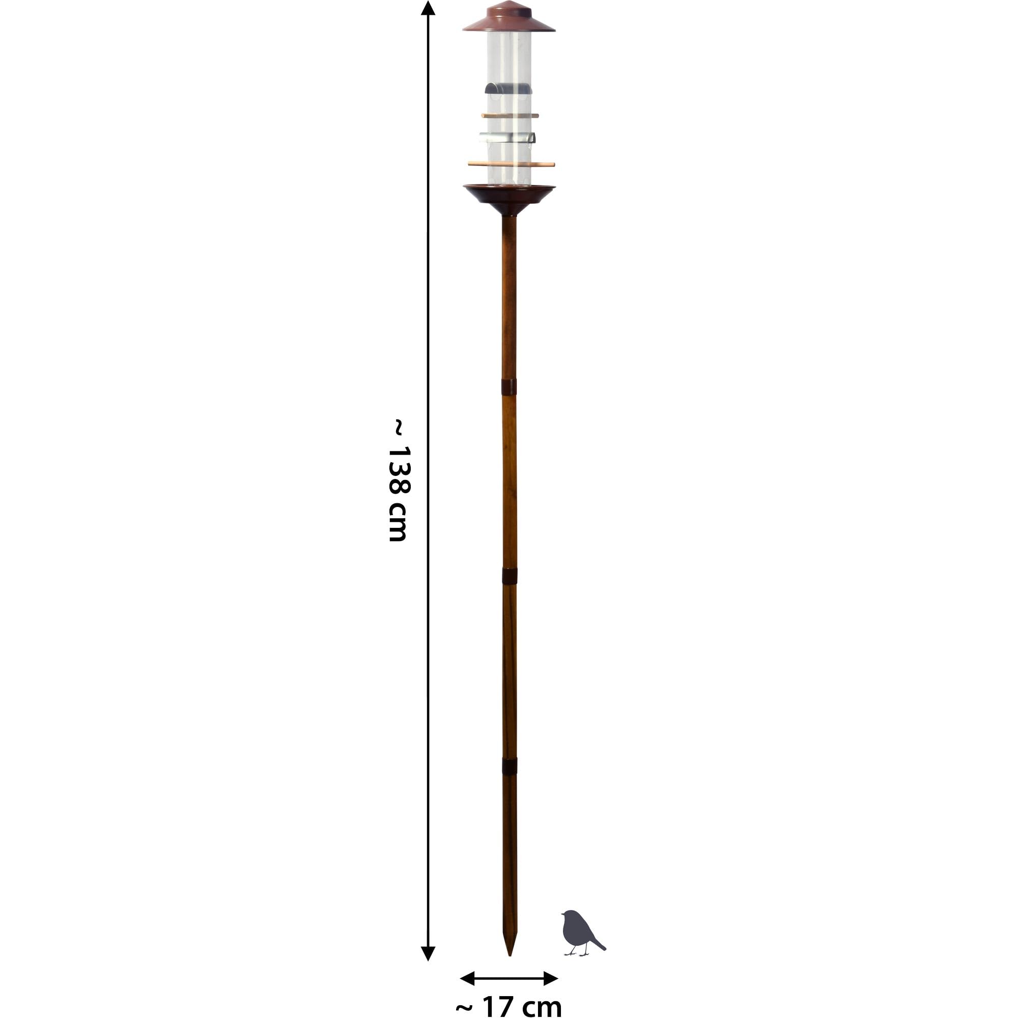 Luxus-Vogelhaus 28810 Copper-Look Feed Colonna con Supporto in Legno, 33 cm