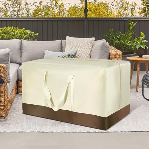 Christmas Tree Storage Bag, Outdoor Cushion Storage Bags 68 inch Extra Large Patio Furniture Cushion Storage Bag Waterproof Garden Cushion Storage Covers (1 Pack, 68"L x 30"W x 20"H), Beige by lihtsofty - Image 6