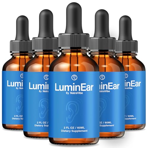 (5 Pack) LuminEar Drops – Premium Ear Support Formula with Natural Ingredients | Hearing Comfort & Balance for Adults | Easy-to-Use Sublingual Nano Drops | LuminEarz Ear Reviews (150 Servings)