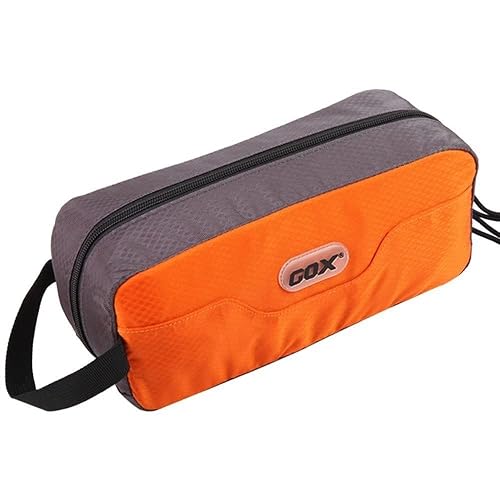 GOX Neceser de viaje pequeño, estuche Dopp Kit para hombres, bolsa organizadora multifunción (naranjagris)