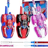 Vvinca Spider Walkie Talkies for Kids Toys Ages 3 4 5 6 7 8 9 10 Boys Girls 3 Pack Superhero Toys Lanyard Long Range Clear Sound Outdoor Game Camping Gear Spy Gadgets & Easter Christmas Birthday Gifts