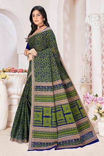Image of TAMAIRA FASHION Mulmul Pure Cotton Saree For Woman Warli Printed |Office Wear Daily Wear Sarees For Women Without Blouse Piece(Available in 16 Colours)
