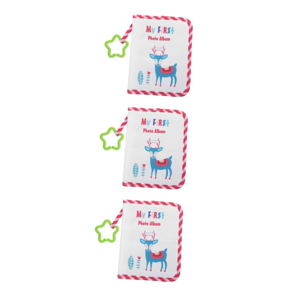FRCOLOR 3 Piezas Álbum de Fotos de para Bebés con Diseño de Rojo de Recuerdos para Recién Nacidos y Pequeños Protector de Fotos Familiar para Guardar Momentos Especiales