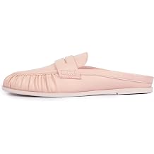 QIY Mules for Women Penny Loafers Comfortable Dressy Slip on Backless Flats Slides Slippers Walking Casual Office Shoes