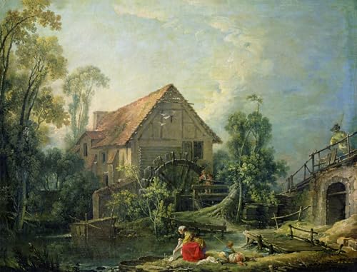 Peinture graffiti le Moulin de François Boucher pour salon moderne - Poster mural 60x90