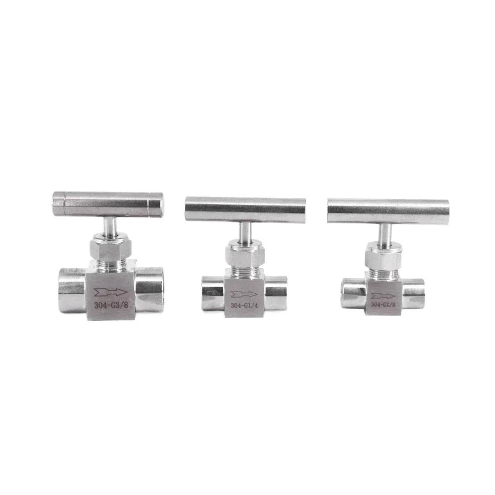 Válvula aguja codo inox control flujo agua
