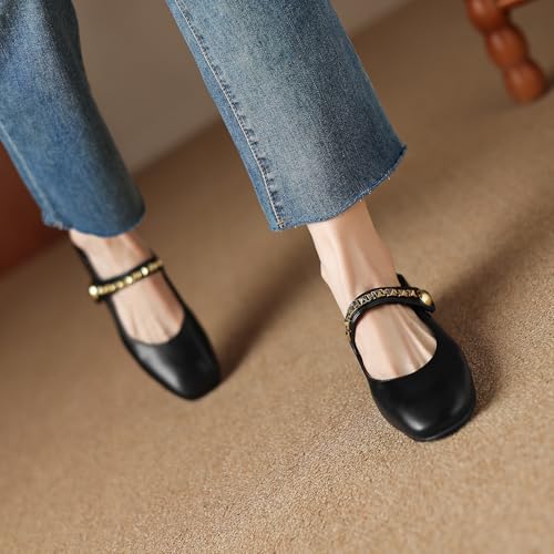 Cozivwaiy Mary Jane Shoes Women Comfortable Square Toe Adjustable Strap Flats4