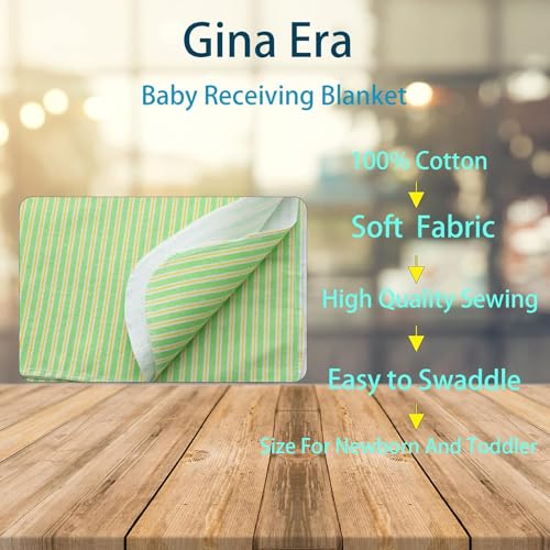 Gina Era Unisex Baby Cotton Flannel Receiving Blankets, Baby Blankets 4 Pcs, Baby Swaddle Blankets, Baby Flannel Blanket 30x30 Inches for Boy Girl (Style-7)4