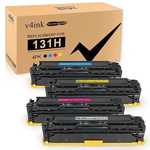 V4INK Remanufactured Toner Cartridge Replacement for Canon CRG-131H CRG 131H 131 Toner High Yield Color Set for Canon ImageClass MF8280Cw MF8230Cn LBP7100Cn LBP7110Cw MF623Cn MF624Cw MF628Cw Printer