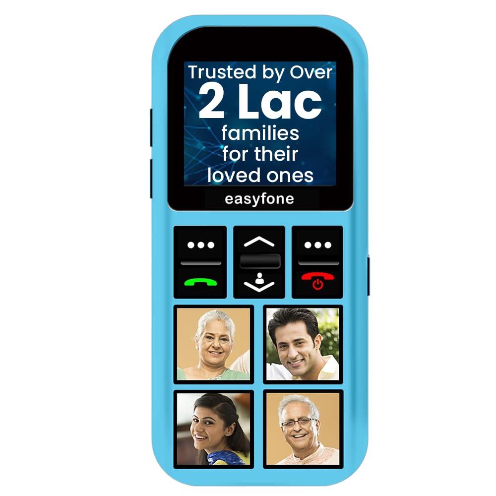 easyfone Star - Safety Device Cum Phone for Kids with SOS, GPS Tracking, Discreet Listening, Photo Dial, No Internet, 10 Days Battery Backup, Parental Control by Seniorworld