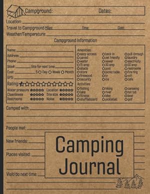 Book cover Camping Journal: Family RV Travel Logbook / Memory Book For Adventure Notes / Campground Notebook / Caravan Road Trip Diary / Summer Campsites Log Book / Camp Planner Gift Idea for Camper