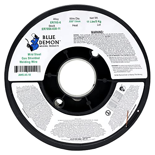 Image of Blue Demon ER70S6 X .030 X 11 LB MIG /GMAW Carbon Steel Welding Wire, All Position, Low Spatter, Formulated to Provide Porosity-Free, X-Ray Quality Welds, 0.03 dia