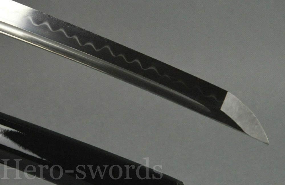 HERO SWORD 41 inches Katana Handmade Sharp Full Tang Japanese Samurai Sword Clay Tempered T10 Steel,Damascus Steel,1095 Steel,Real Weapons for Men Battle Ready