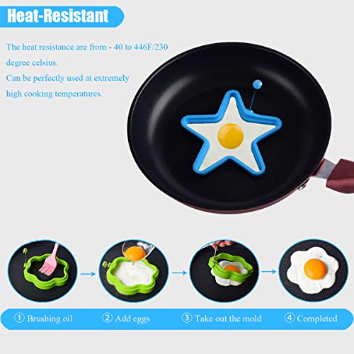 Silicone Egg Ring,Non Stick Egg Cooking Rings,Egg Mcmuffins Mold,Perfect Fried Egg Mold For Frying Eggs,Pancake And Omelet (Multishape-Orange) #TOP3