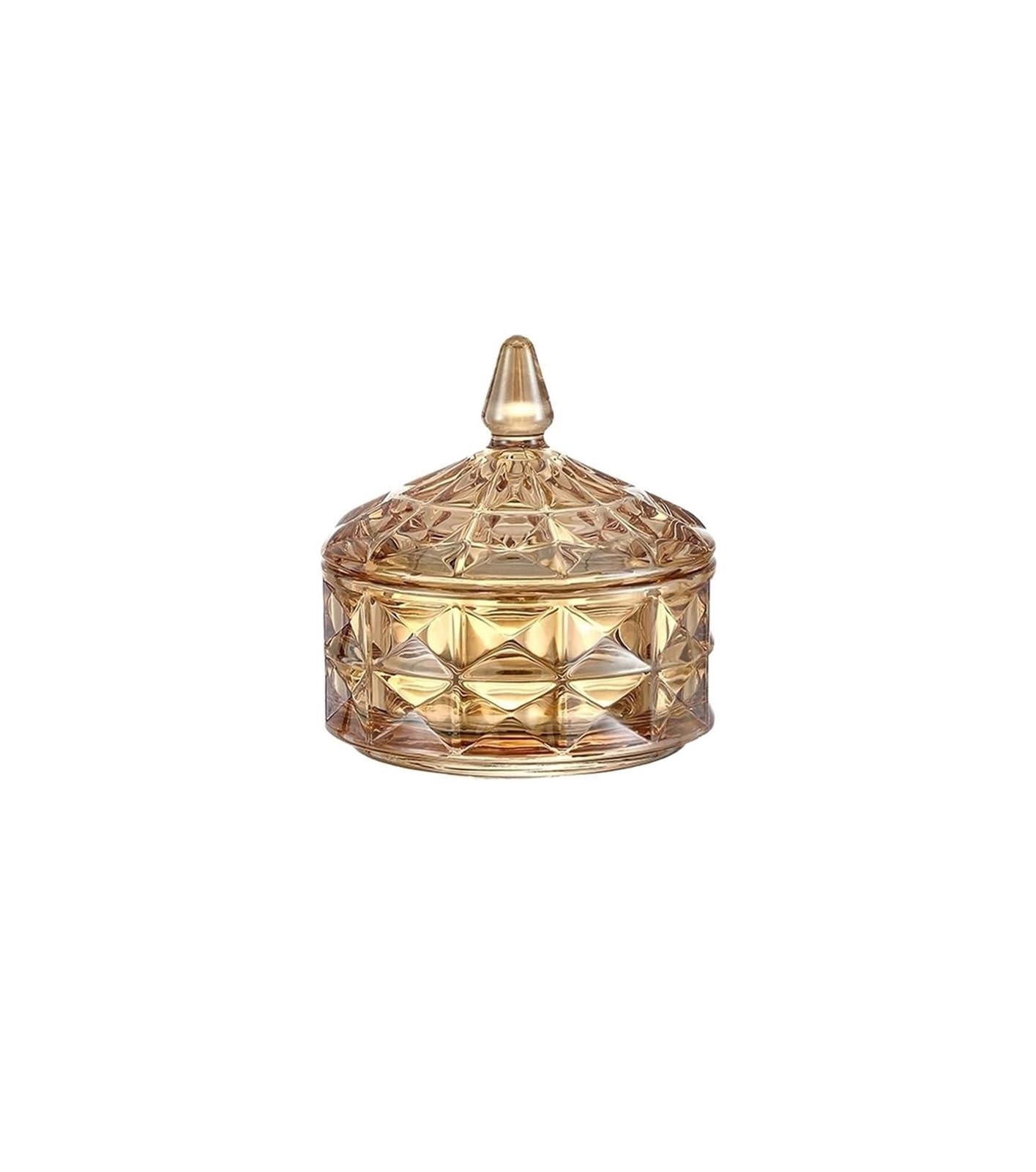 FGJsfhrDTU Glass Storage Jars, With Lid Crystal Glass Jar Coffee Cube Sugar Bowl with Multiple Layers Candy jar(C)