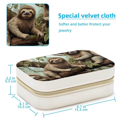 Boîte à bijoux compacte Happy Sloth D écrin de rangement pour bagues - 5