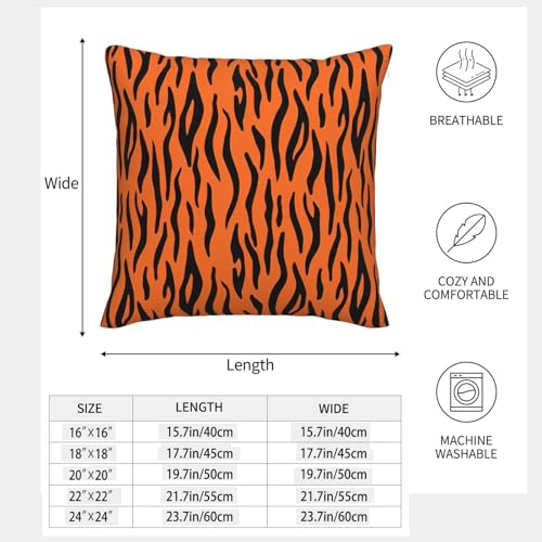 Housses de coussin pour canapé salon rayures oranges décoration moderne - 5