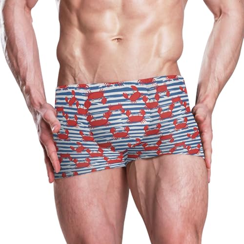 Cute Crab Mens Swim Trunk Swimwear Bathing Suit Swim Brief Square Leg Board Short S B04040692