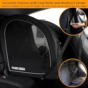 PAWZIDEA Collapsible Dog Travel Crate, Portable Dog Crate for Car, Soft-Sided Kennel for Medium and Large Dogs, Pop-Up Metal Frame, Seatbelt & Headrest Strap, 4-Door Pet Cage for Travel & Outdoor Use PAWZIDEA Collapsible Dog Travel Crate Portable Dog Crate for Car Soft Sided Kennel for Medium and Large Dogs Pop Up Metal Frame Seatbelt Headrest Strap 4 Door Pet Cage for Travel Outdoor Use