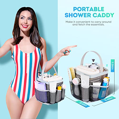 Image of EUDELE 2 Pack Mesh Shower Caddy Portable for College Dorm Room Essentials, Shower Caddy Dorm with 9-Pocket Large Capacity,Shower Bag for Beach,Swimming,Gym
