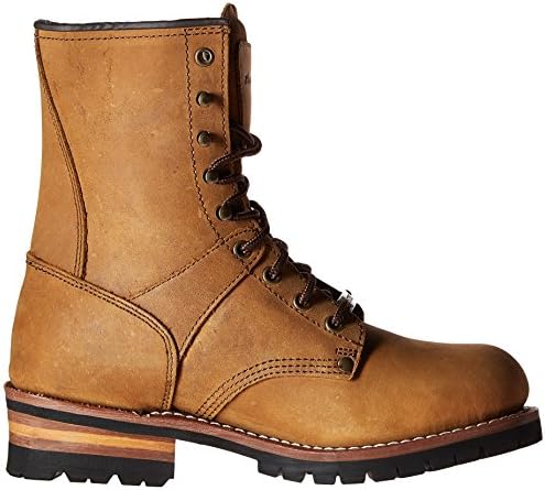 AdTec 9 Inch Super Logger Steel Toe Boots for Men, Leather Goodyear Welt Construction & Utility Footwear, Durable and Long Lasting Work Shoes, Lug Sole, Brown | Image 5