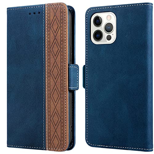 Fente pour carte et cuir PU bicolore : l'étui à rabat idéal pour iPhone 13 Pro