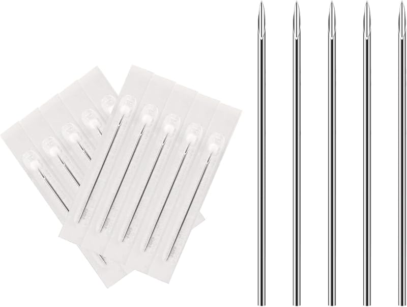 Agulhas descartáveis para piercing ATOMUS em aço inoxidável, 16G, pacote com 10 unidades
