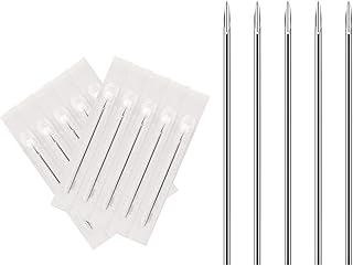 Body Piercing Needles, 10pcs 16G Stainless Steel Sterile Disposable Ear Nose Navel Nipple Lip Piercing Needles