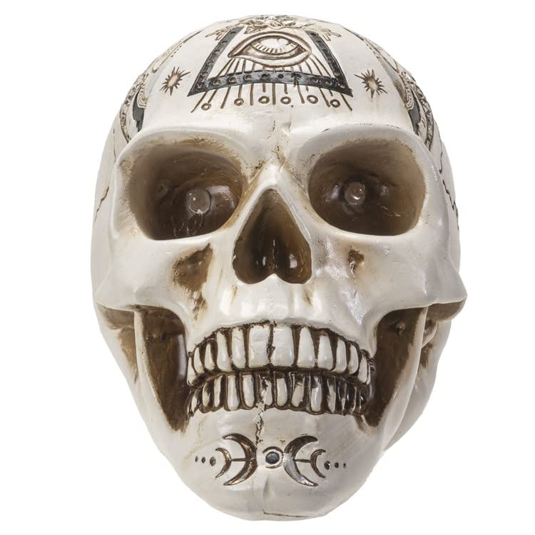 Tête de mort LED blanche pour une décoration de table Halloween et salon moderne