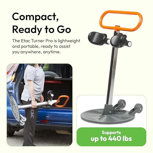 Etac Turner PRO Patient Transfer Aid - Sit to Stand Lift for Elderly with High Safe Working Load (440 lbs) - Patient Lift and Mobility Assist for Safer Transfers with Platform Disc & Anti-Slip Bottom - Image 7