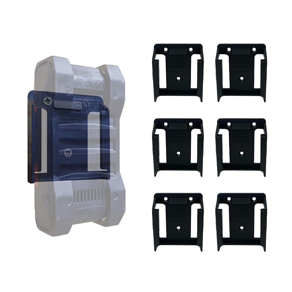 StealthMounts Battery Mounts for Hilti Nuron 22v | Cordless Battery Holders for Hilti Nuron 22v Power Tools | 6 Pack | Black Battery Organisers for