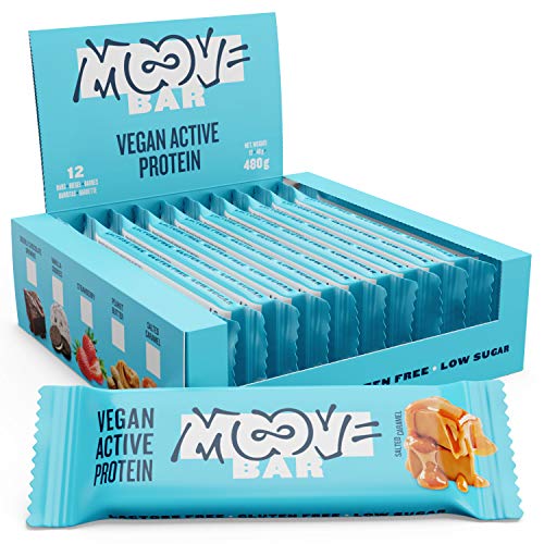 Moove - Barrita de proteínas vegana, sabor a caramelo salado