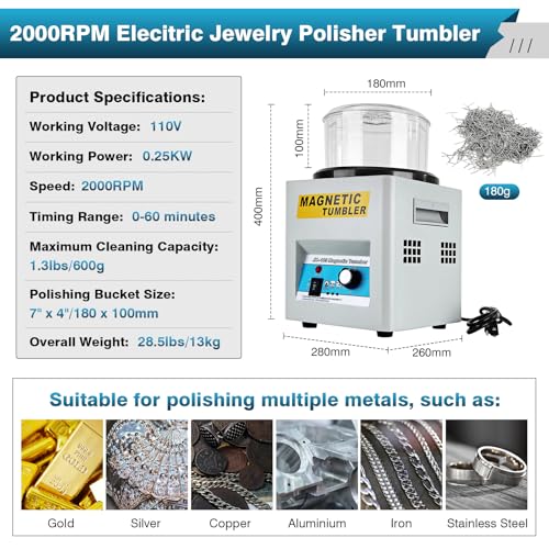 Ironwalls BI00TPS1770 Magnetic Tumbler Jewelry Polisher thumb #2