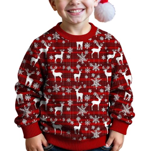 Girls Christmas Sweater Cute Ribbed Long Sleeve Crewneck Jumper Sweaters - image 5
